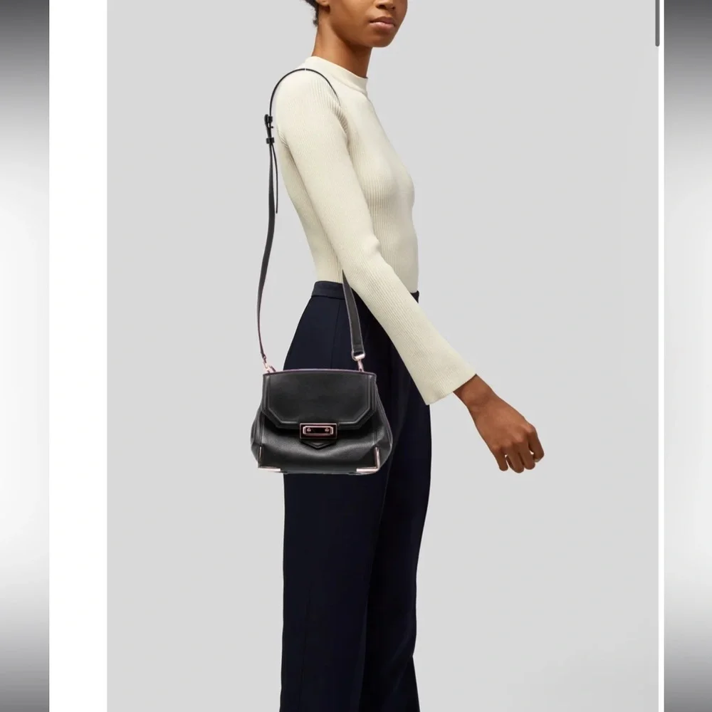Alexander Wang Leather Crossbody Bag with Rose-gold Hardware. Adjustable Strap